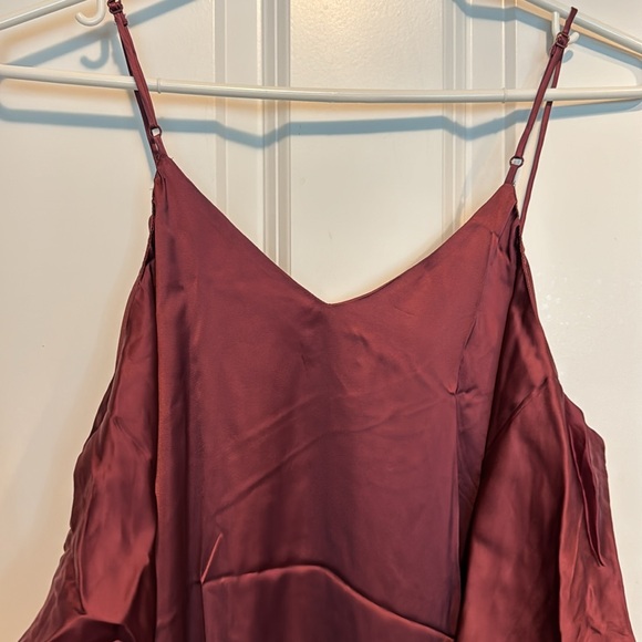 Burgundy Wilfred flowy off the shoulder slip dress - Picture 4 of 8
